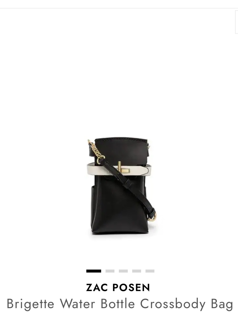 Zac Posen Black and White Brigette Water Bottle  Crossbody Bag EUC